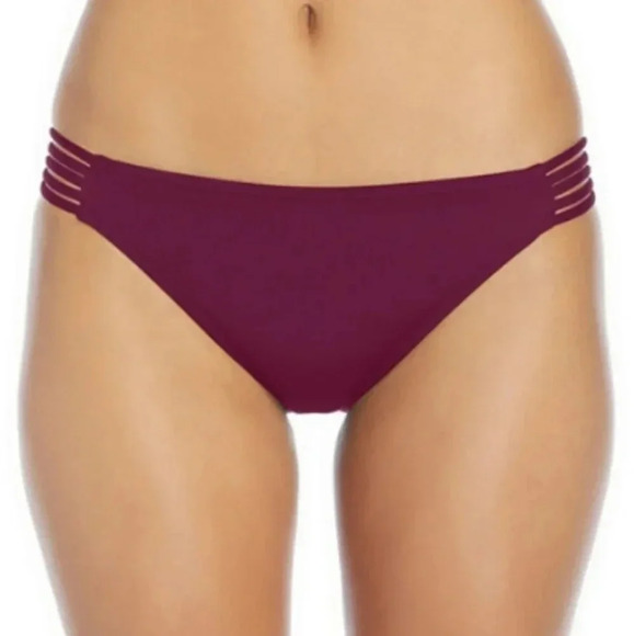 Bikini Bottom Swimsuit Hipster Burgundy Lined Size XL Side Detail Ambrielle - Picture 7 of 8